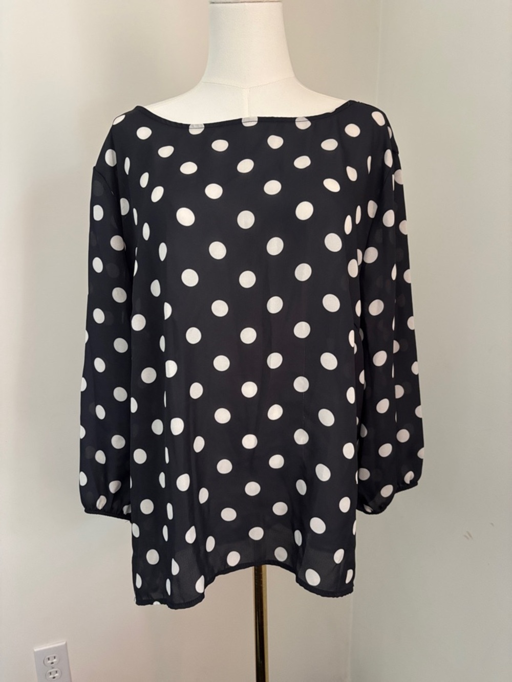 Sweet Pea Black and White Polka Dot Blouse